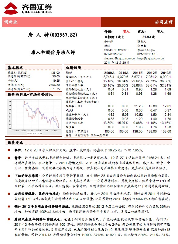 唐人神股票最新動(dòng)態(tài)全面解讀